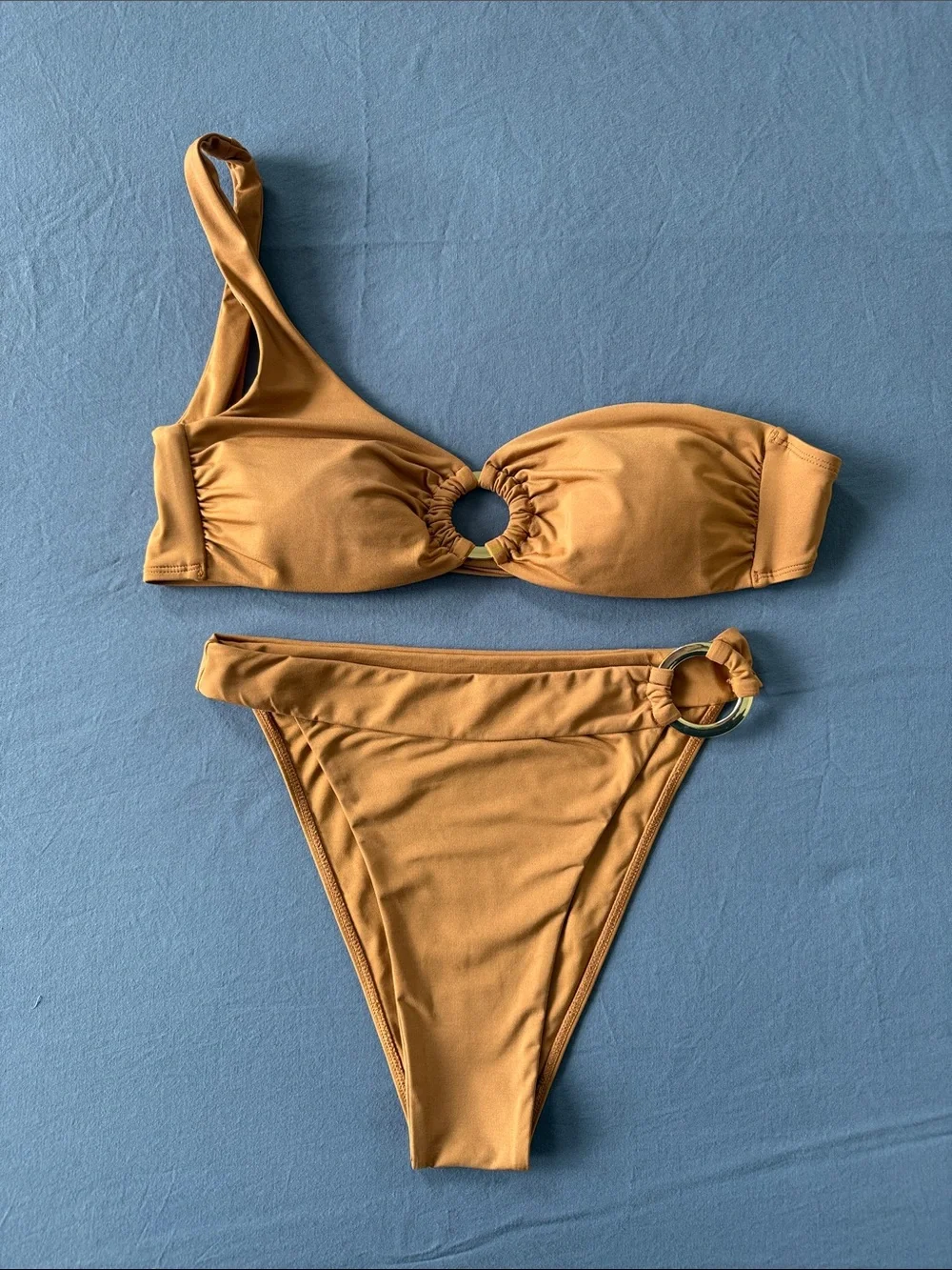 Monday Swimwear One-Shoulder Toffee Bikini